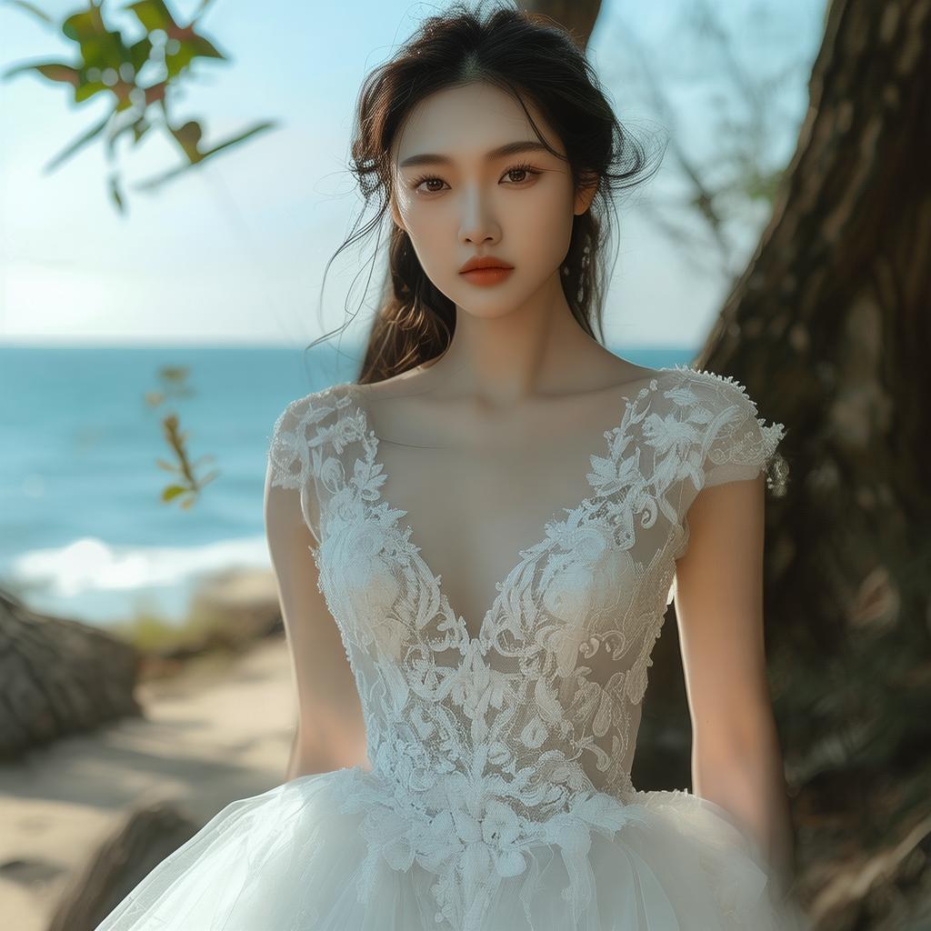 秀人唐安琪白色婚纱视频